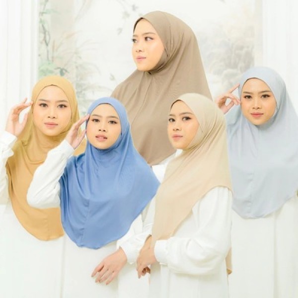 Adreena Bergo Dagu Hijab Instant Khimar Malay Non Pad