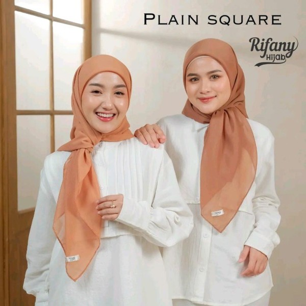 Plain Square Pollycotton Erina Segi Empat Polycotton Nyaman Basic Muslim Kerudung